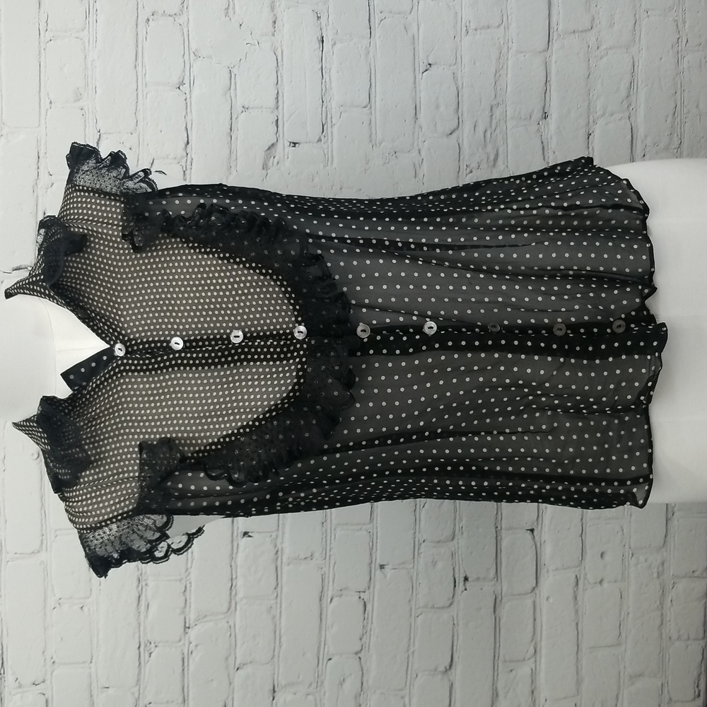 Laundry Shelli segal sheer polkadot vintage top